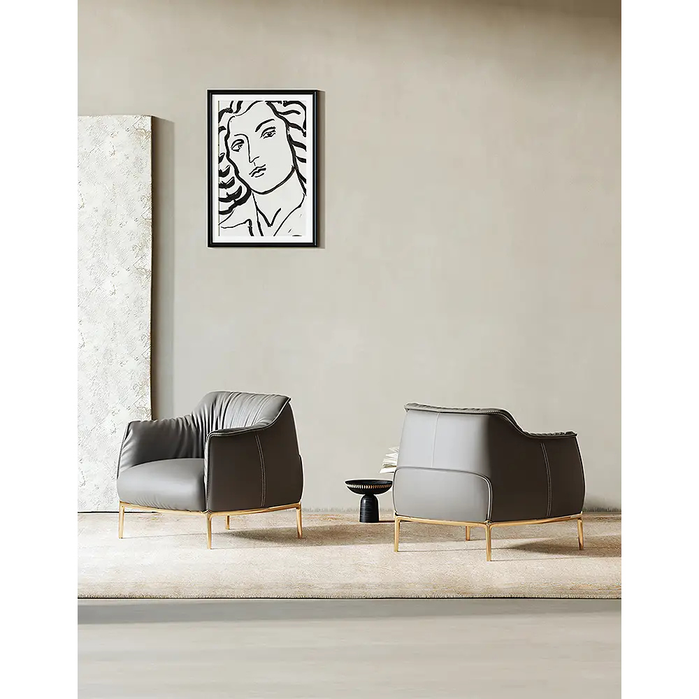 Abelard Armchair, Leather view 3