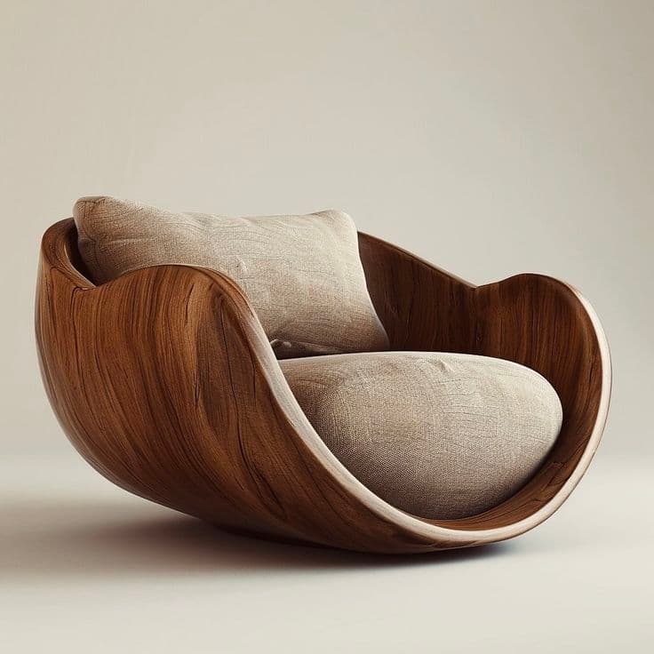 Solid Wood Shell Chair view 0